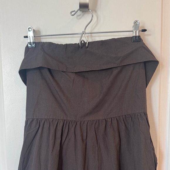 Zara Elegant Charcoal Poplin Strapless Maxi Dress - Picture 5 of 7